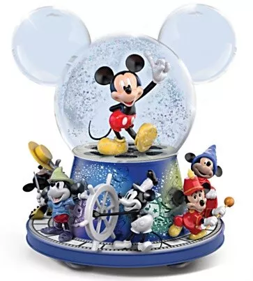 DISNEY MICKEY MOUSE Bradford Exchange Glitter Globe With Motion And ...