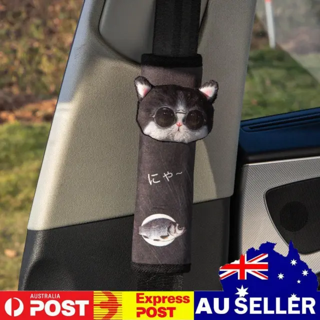 Cartoon Animal Car Seat Belt Cover Seatbelt Shoulder Pad (Cat w/ Glasses)