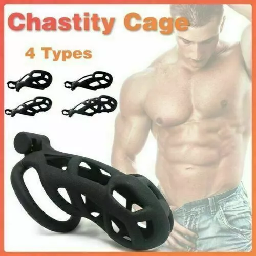 Upgrade 3D Cobra Male Chastity Cage Device Resinous Men Locking Belt With 4 Ring 3