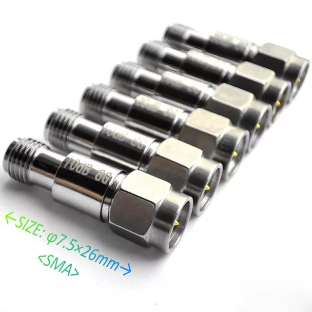 10pcs  1dB-30dB RF Coaxial Microwave Attenuator SMA JK DC-8GHz 2W Connector new