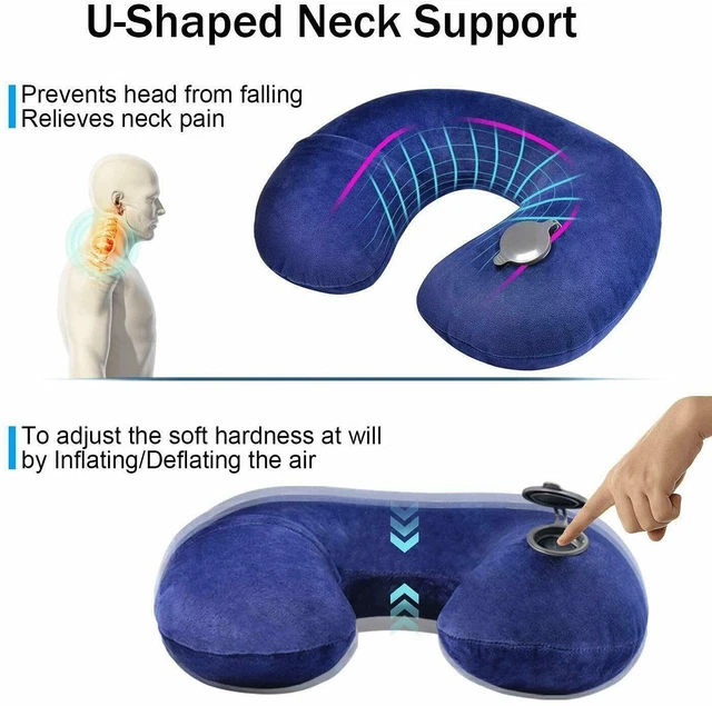 Travel Pillow Soft Inflatable Air Cushion Neck Rest U-Shaped Compact Flight 8