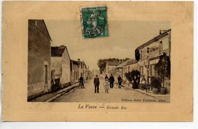 LA VEUVE - Marne - CPA 51 - la grande rue - jolie carte couleur - commerces