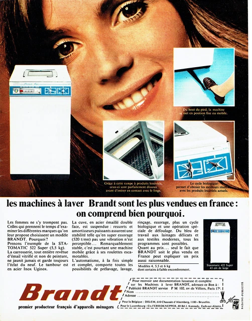 Publicité Vintage Machine à Laver Lincoln (1970) | Magazine Noir Et Blanc 23x31cm