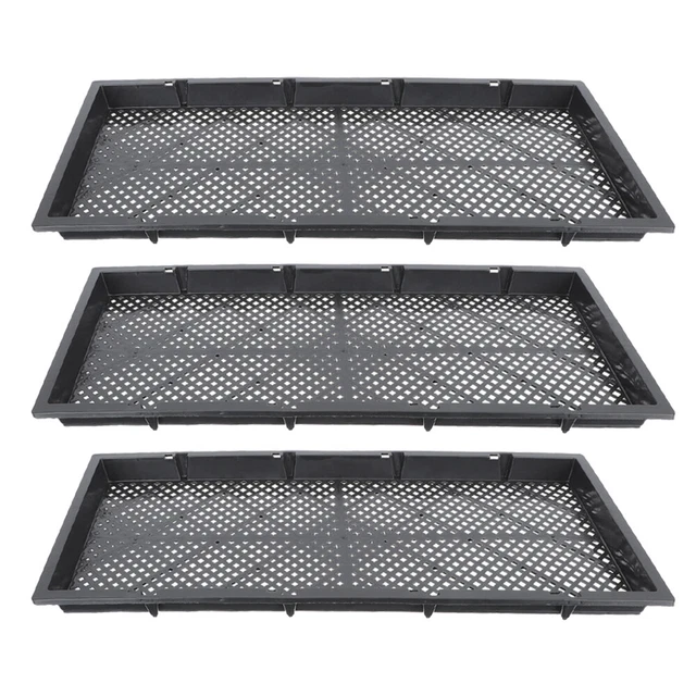 3 Pcs Plastic Seedling Planting Tray Flowers Garden Growing Trays