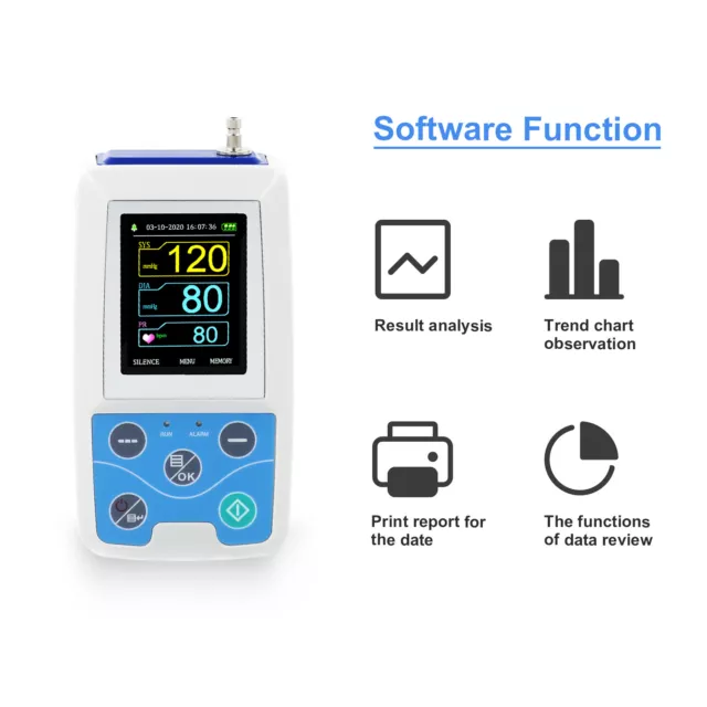 CONTEC 24H Ambulatory Blood Pressure Monitor ABPM50 Software Analysis BP Patient 3