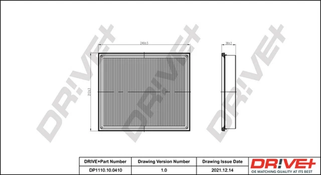 Luftfilter Dr!ve+ DP1110.10.0410 Filtereinsatz für OPEL KADETT CC T85 Caravan
