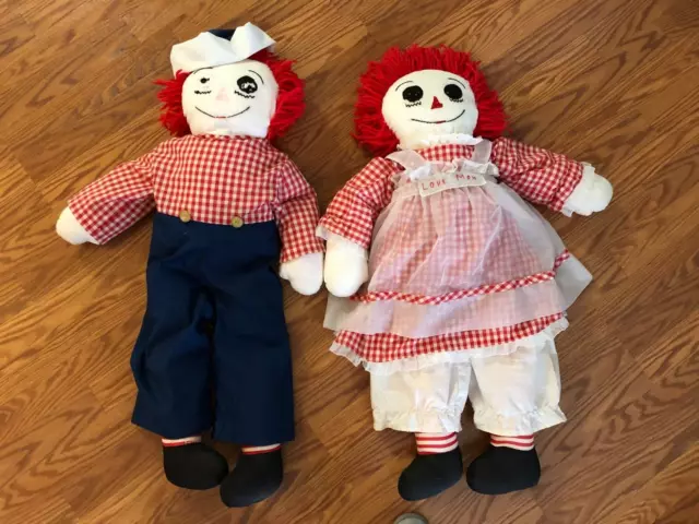 Raggedy Ann & Andy Doll Extra Large Handmade Doll 32" Tall