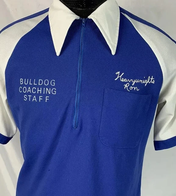 Vintage Bowling Shirt Single Needle Sleeve USA 60s 70s Dunbrooke Large