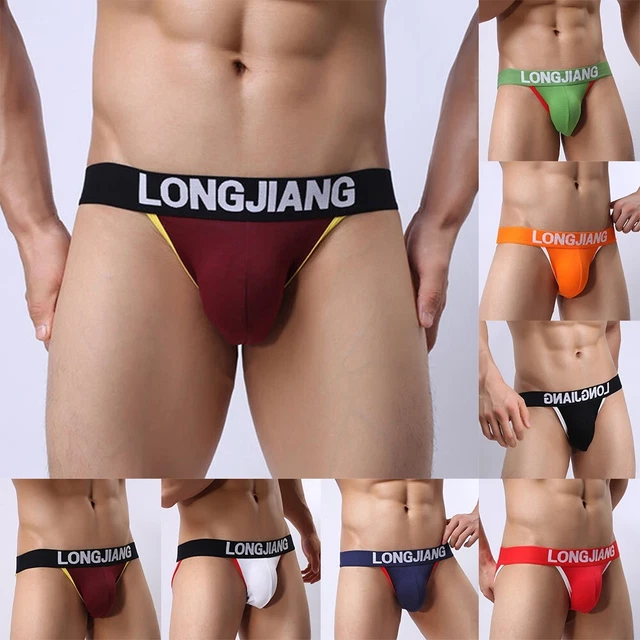 Mens Cotton U Convex Pouch Underwear Low Rise Breathable Briefs Tanga Panties