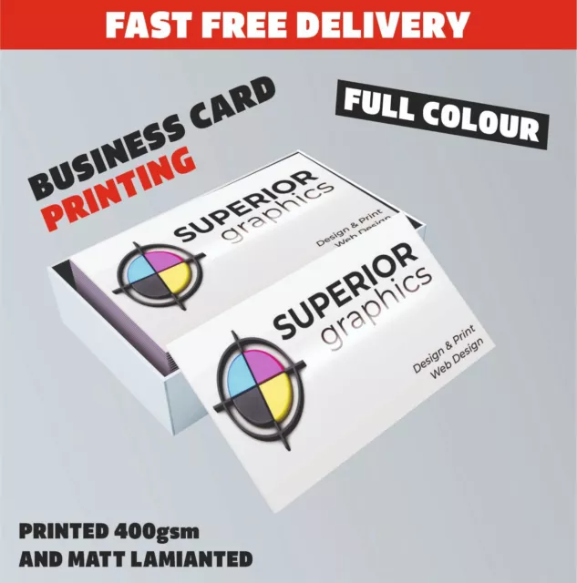 400gsm Custom Luxury Business Cards Printed MATT LAMINATED Full Colour Both Side