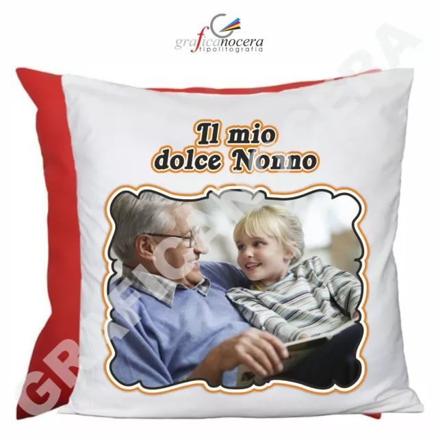 FESTA DEI NONNI Cuscino Quadrato Personalizzato con Foto Nonno idea regalo