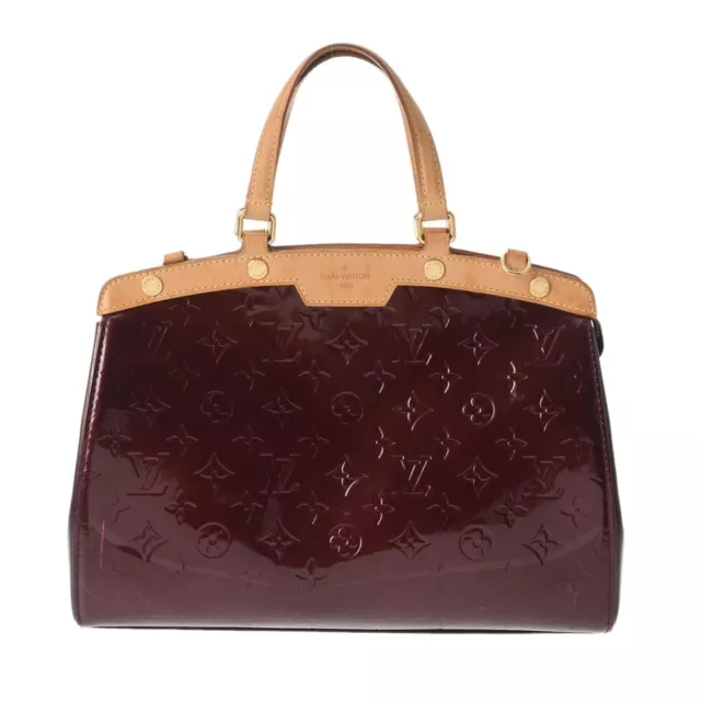 Louis Vuitton Monogram Vernis Brea MM Rouge Fauviste Wine Red Handbag M91690 AB