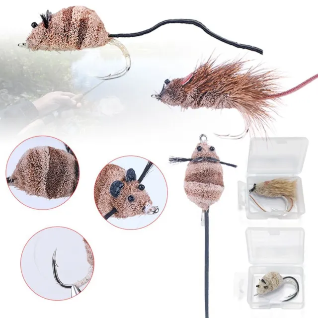 Realistic Deer Hair Mouse Fly Bass Bug Water Mouse Rat For Fishing