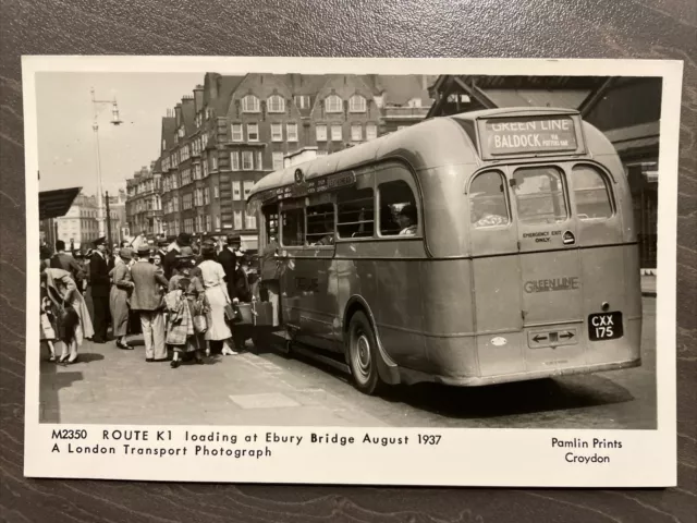 Vintage Greenline Bus Picture Postcard. Pamlin Print. 1937