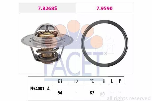 FACET (7.8268) Thermostat, Kühlmittel für AUDI CITROEN SEAT SKODA VW