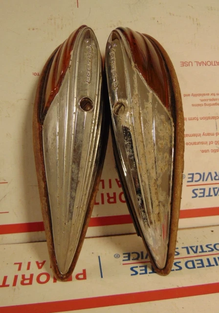 Vintage Art Deco Electroline Norjay N4 Cab Roof Clearance Light Pair Ford Chevy
