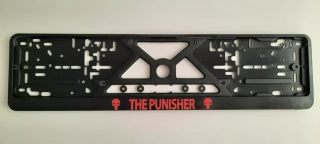 EUROPÄISCHER NUMMERNSCHILDRAHMENHALTER SURROUND The Punisher mit Schädel  EUR 14,88 - PicClick DE