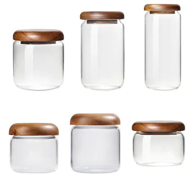 Pot de stockage en verre avec couvercle hermétique, réutilisable pour grains