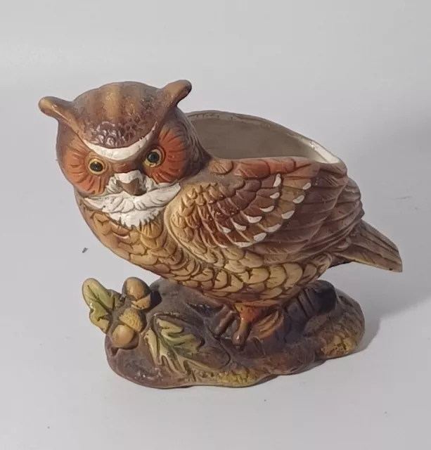 Vintage Napcoware Ceramic Great Horned Owl Napco Planter Pot Vase Japan C6565
