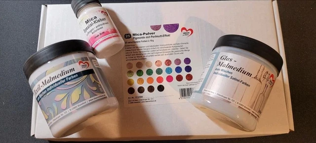 25x Mica-Pulver + Malmedium v. Karin Jittenmeier QVC Neu und unbenutzt