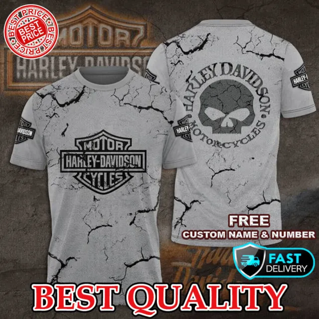 HOT SALE!!_ Harley-Davidson 3D T-Shirt Grey Limited Edition Best Quality S-5XL