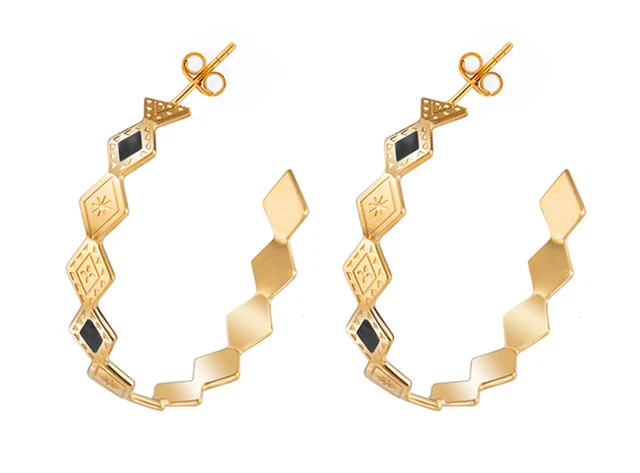 Boucles d'oreilles femme créoles zag marjorie acier argenté sec21794