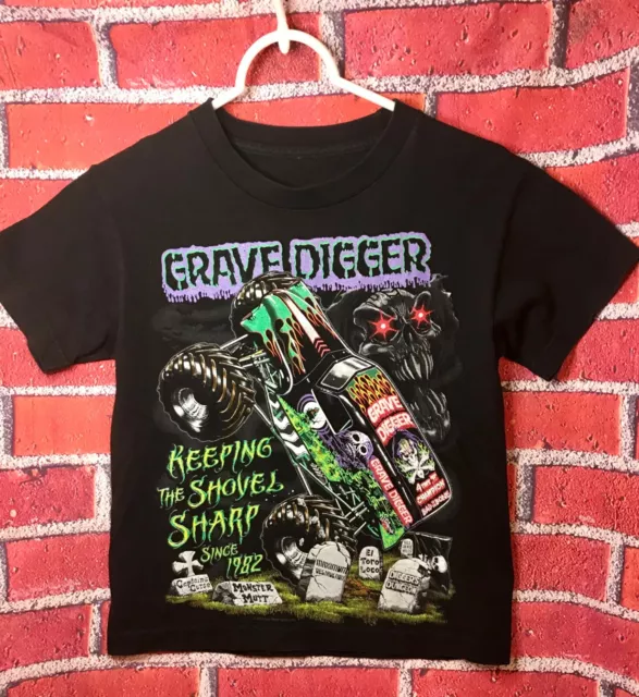 Grave Digger Youth Kids Small-Medium Tshirt 2010 Monster Trucks