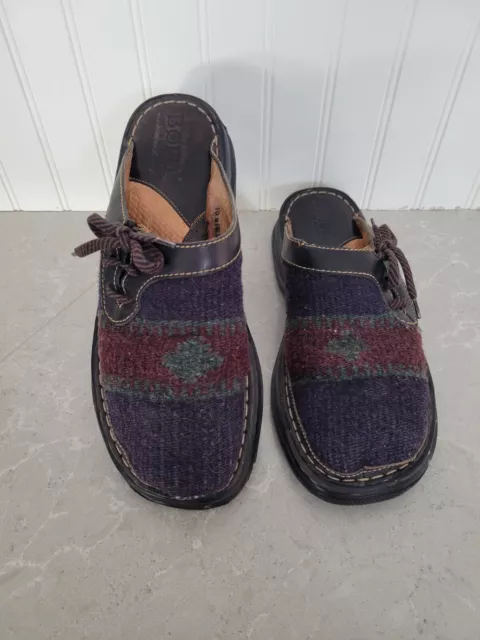 Born Tizoc Southwest Aztec Slip On Clogs Mules Women's Shoes Size 10M