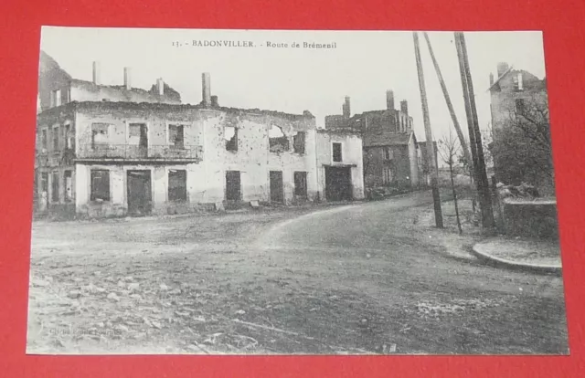 Cpa Postcard War 14-18 54 Badonviller Lorraine Route De Bremenil