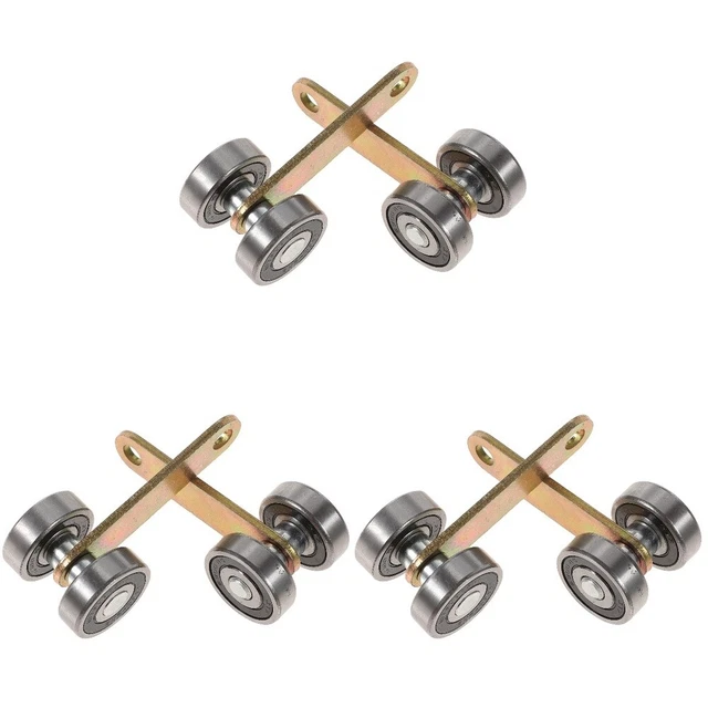 6 Pcs Silent Rollers Wheel Trolley Assembly Roller Heavy Duty Pulley Barn Door