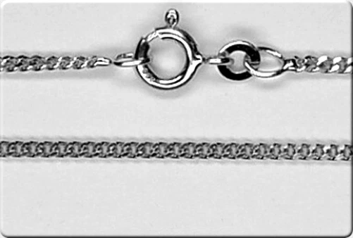 ECHT WEIßGOLD *** Kette Panzerkette 1,4 mm / 42 cm
