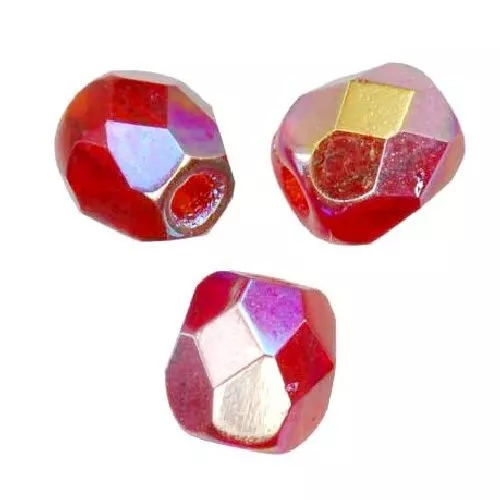 25 Perles Facettes cristal de boheme 6mm  LIGHT SIAM AB