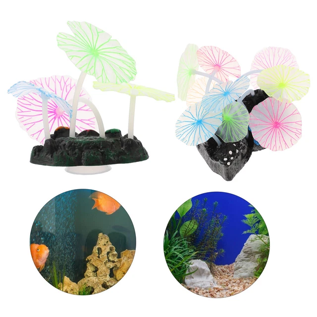 2 pz simulazione acquario paesaggio acquario ornamenti decorazione funghi impianto