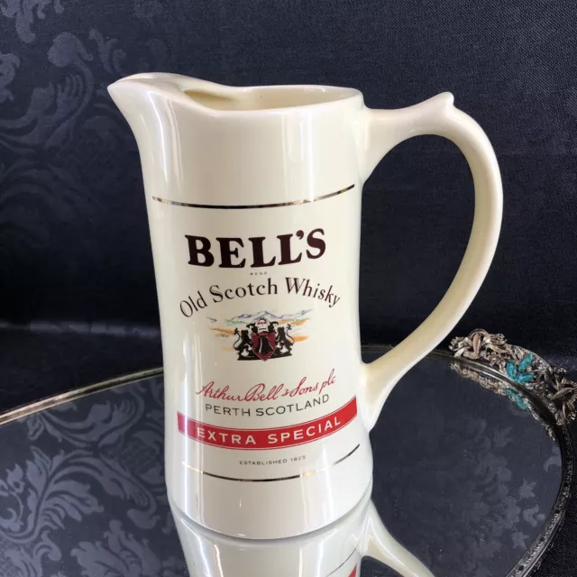 Bell’s Extra Special Irish Whiskey Jug Ireland Pottery Pitcher Bar Scotch Bells