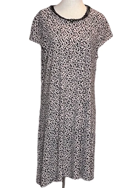 Karl Lagerfeld Paris Animal Print Chain A-Line Dress Size 10 Keyhole Closure