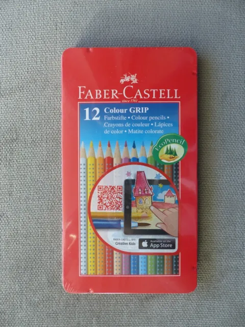 Graf Faber Castell 1761 12 Colour Grip Farbstifte Pencils Metalletui Germany