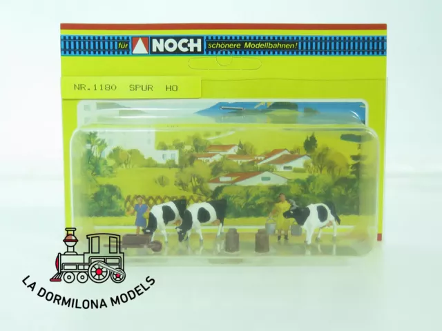 NOCH 1180 - H0 Escena de granja con vacas y ramaderas - NUEVO (c178)