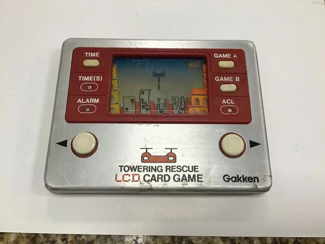 ゲームウォッチTOWERING RESCUE LCD CARD GAME 学研 Handheld Game: Towering Rescue (1981 Gakken) - YouTube