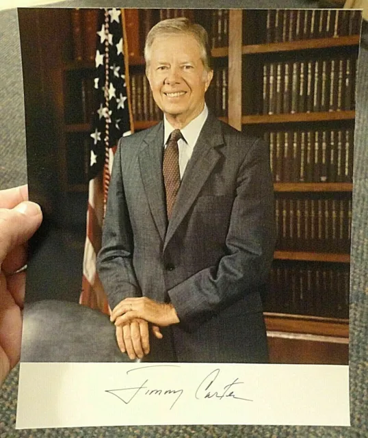 Excellent, President Jimmy Carter Signed Color Photograph, Circa 1984, Mint!