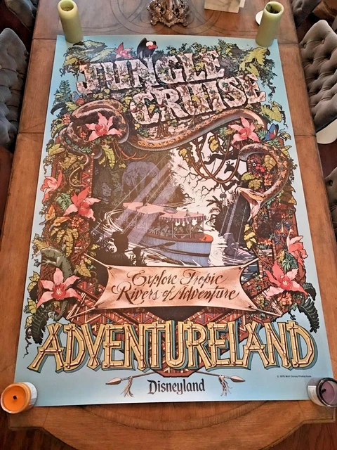 JUNGLE CRUISE DISNEYLAND Disney World FULL SIZE Attraction Poster 36x54 JUNGLE CRUISE DISNEYLAND Disney World FULL SIZE Attraction Poster 36x54