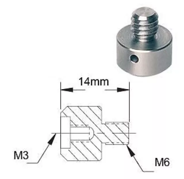 Adaptateur de filetage M6 1/4-20 Thread adapter adaptor imperial metric  inch mm