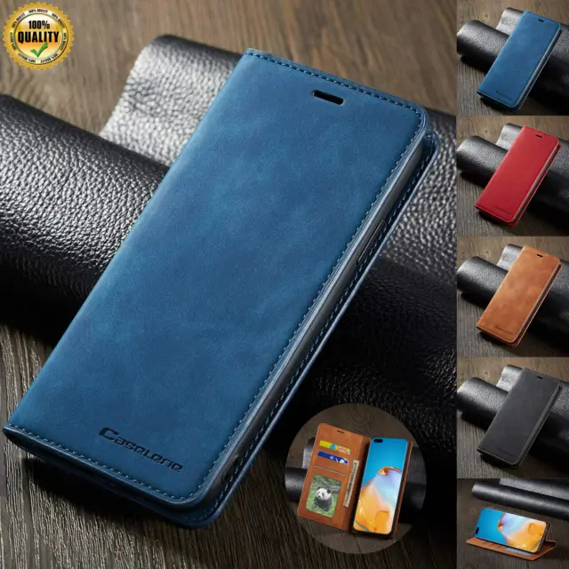 Leather Case For iPhone 13 14 15 Pro Max 11 12 XR 7 8 Magnetic Flip Wallet Cover