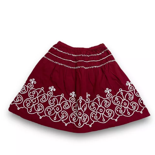 Mini Boden Youth Girls Lined Skirt Red White Size 7-8 Youth 20 x 17