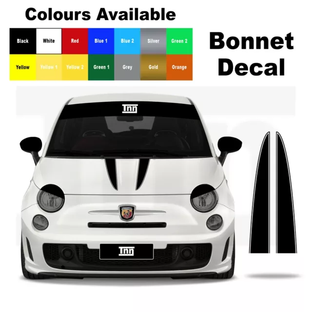 ABARTH FIAT 500 Punto 595 Bonnet Stripe Decal Graphic Sticker Badge Livery  £12.50 - PicClick UK