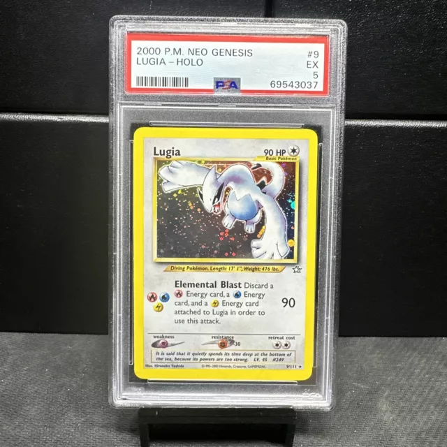 Lugia Neo Genesis Holo Rare Pokemon TCG Card (2000) PSA 5 - Excellent 9/111 WOTC