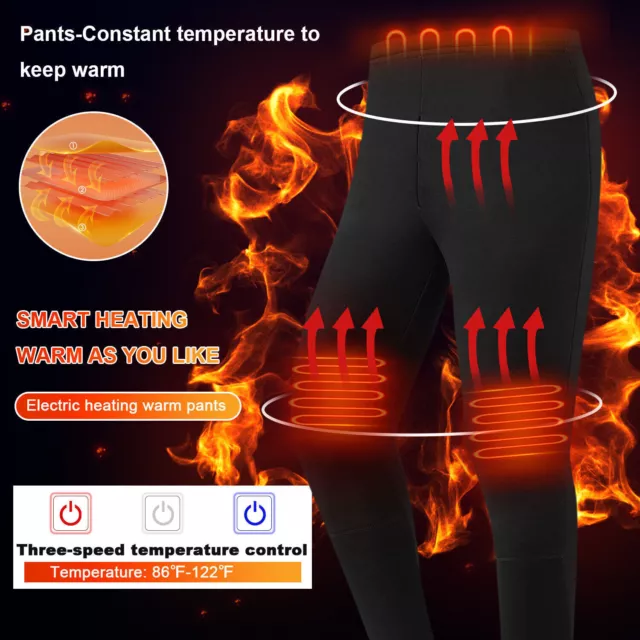 Winter Mens Womens Electric Heated Pants Tops Warm Elastic Trousers USB Heating 2