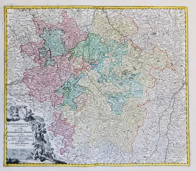 Lorraine Lothringen Metz Nancy France Frankreich carte map Karte Homann 1720