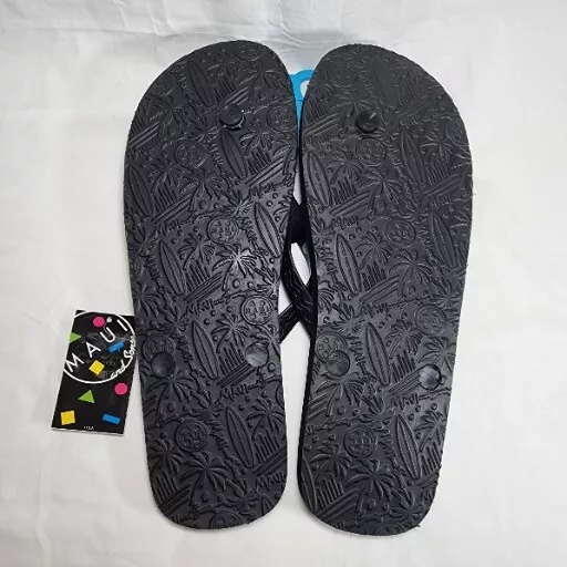 MAUI AND SONS Graphic Men's Black Flip Flop Sandals Size 13 New With ...
