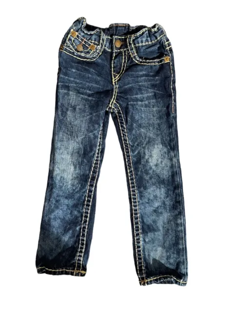 True Religion Kid Blue Distressed Denim 4T Super T Jeans