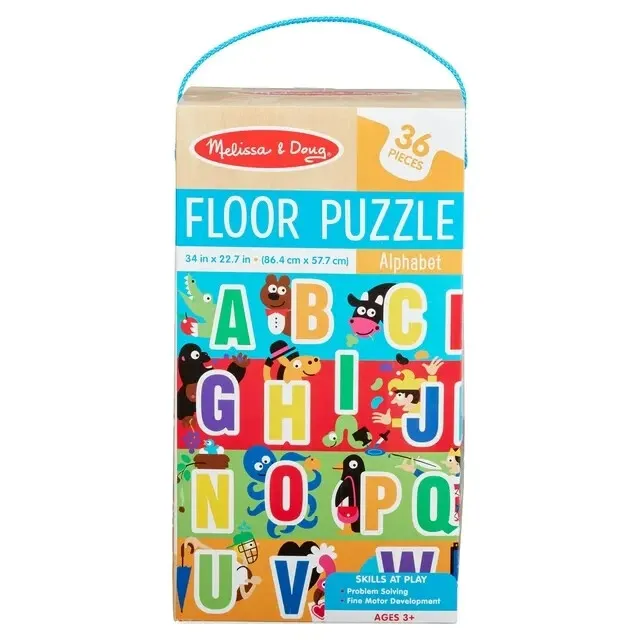 Melissa & Doug Alphabet Giant Cardboard Floor Puzzle 36 Pcs 34"x22" Kids Age 3+